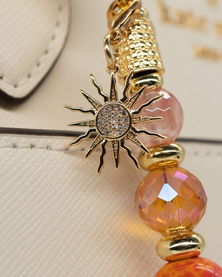 18KT gold-plated pavé sun charm