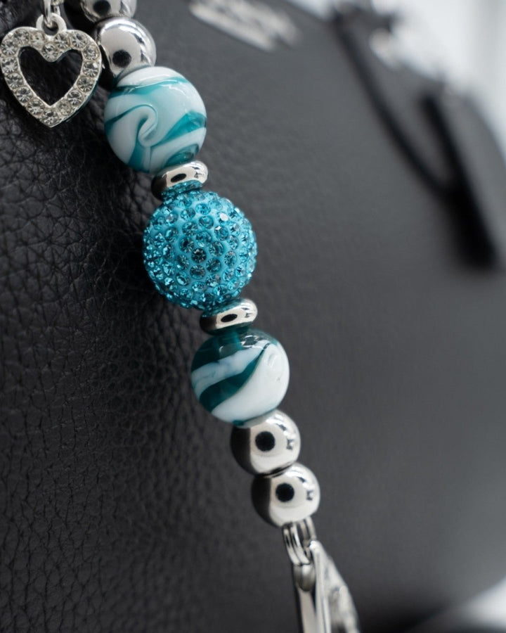 Austrian crystals & handblown glass swirl beads