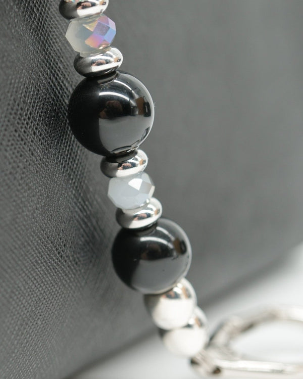 Black obsidian & electroplated glass