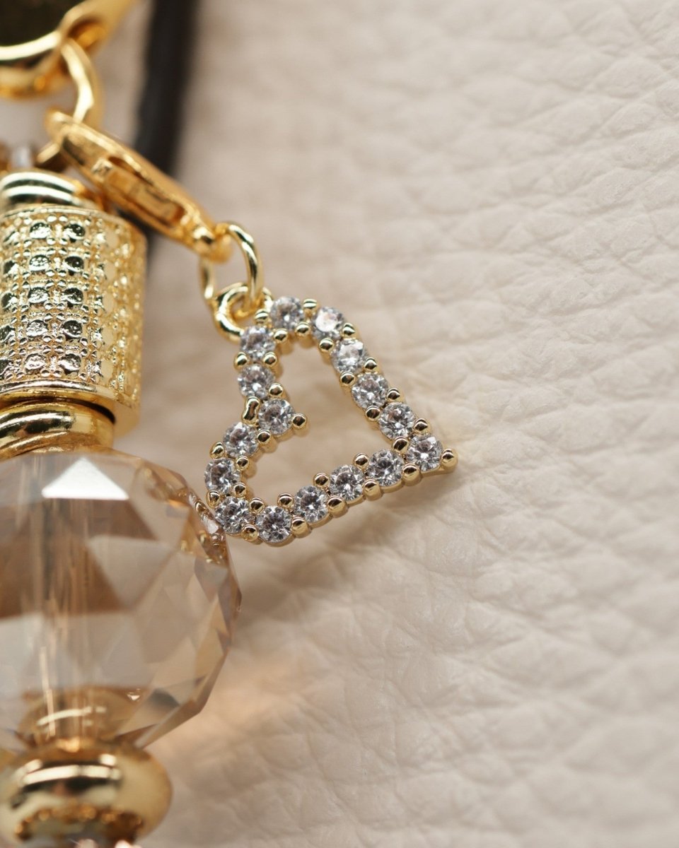 18KT Gold plated rhinestone heart charm