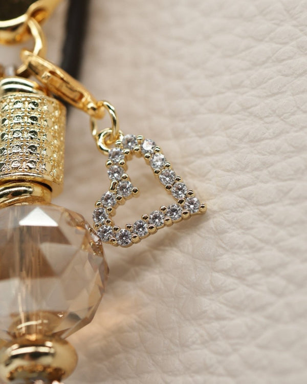 18KT Gold plated rhinestone heart charm