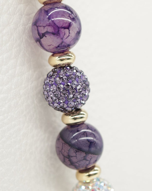 Purple dragonvein & Austrian crystals