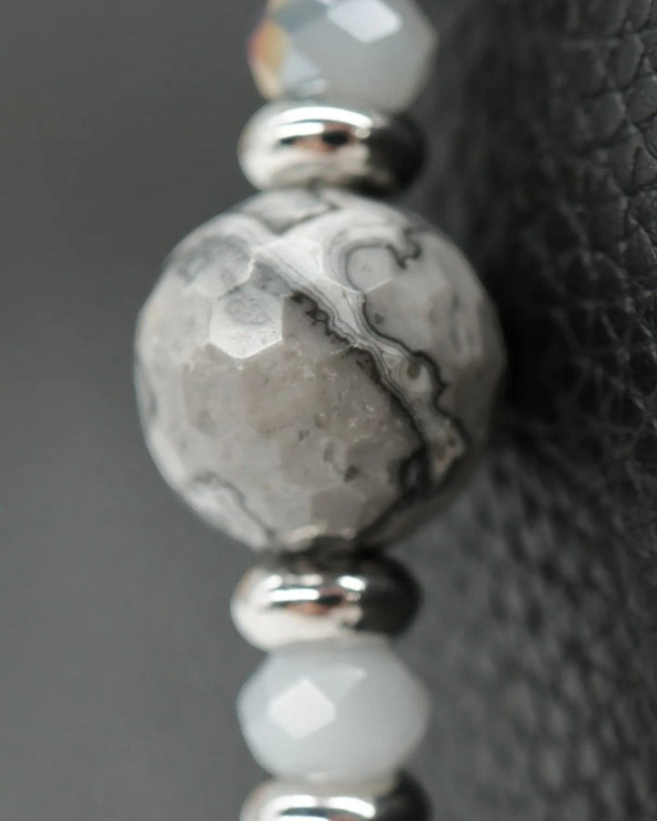Genuine map stone center bead