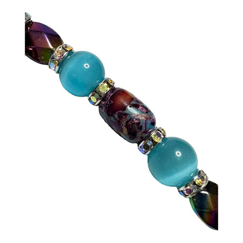 Aqua Purple Mystic Turquoise Glitter - LD Keyfinder