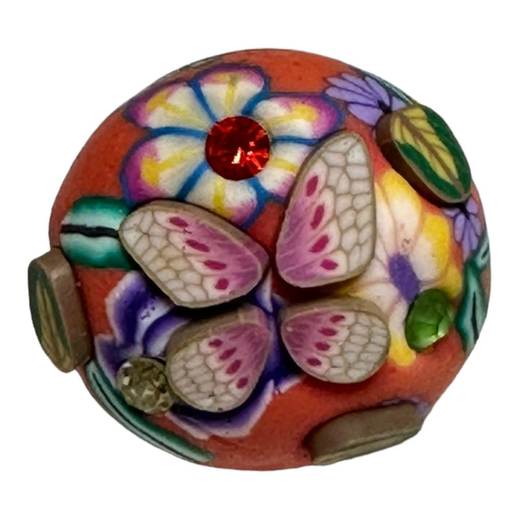 Hand painted Red Clay Butterfly - LD Keyfinder